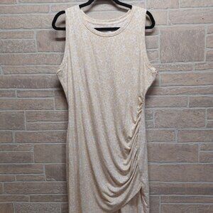 Nine West Tulip-Hem Sleeveless Dress White Cheetah Women's Sz XL